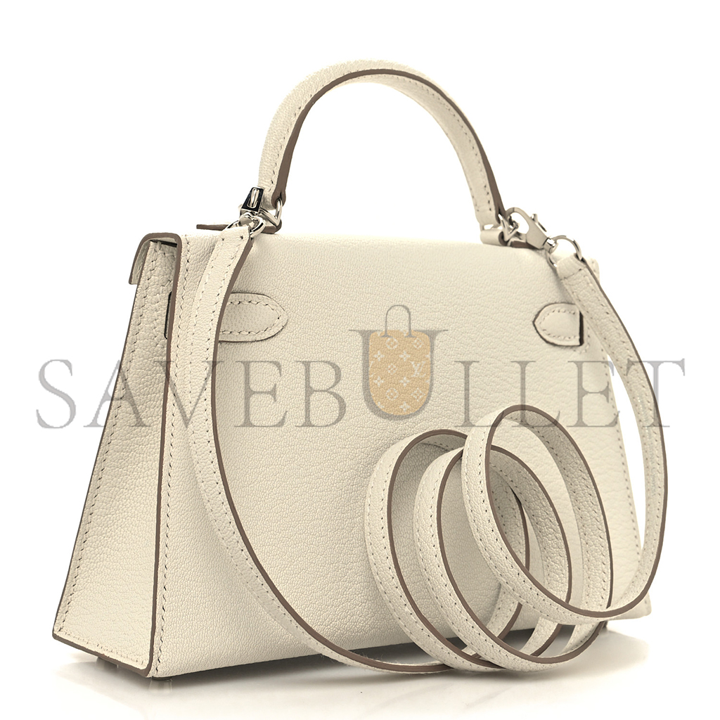 H**mes chevre mysore mini kelly ii mushroom (19*12*5.5cm)